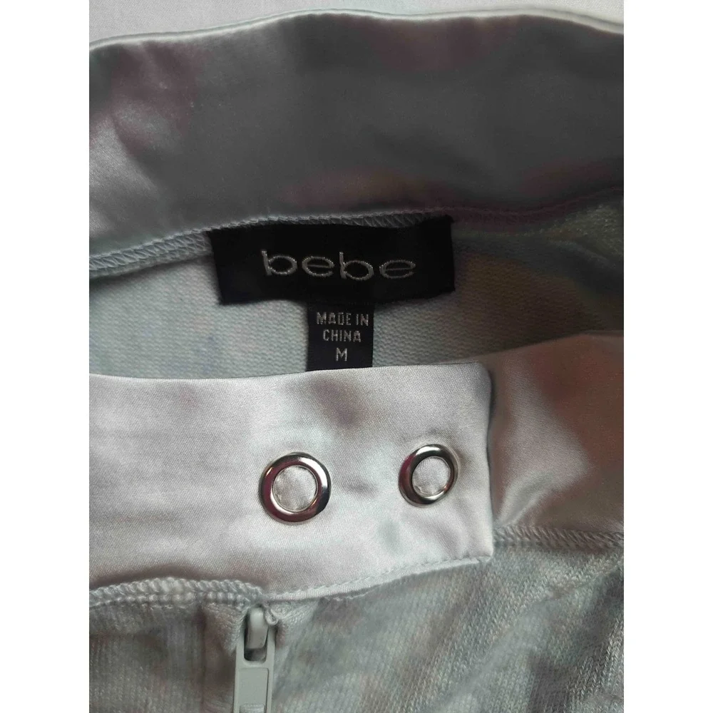 Bebe Cardigan Sweater Womens M Gray Silk Cashmere Blend Knit Full Zip‎ Pockets